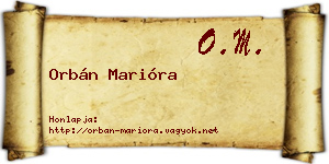 Orbán Marióra névjegykártya