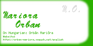 mariora orban business card